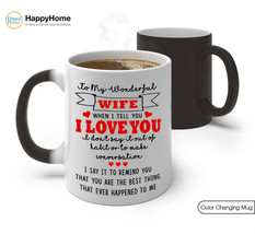Coffee Mug Love Gift for Wife To My Wonderful Wife I Love You Coffee Mug... - $22.75+