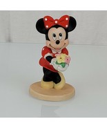 VINTAGE Disney Minnie Mouse Figurine 4&quot; With Bouquet of Flowers Sri Lanka - £20.09 GBP