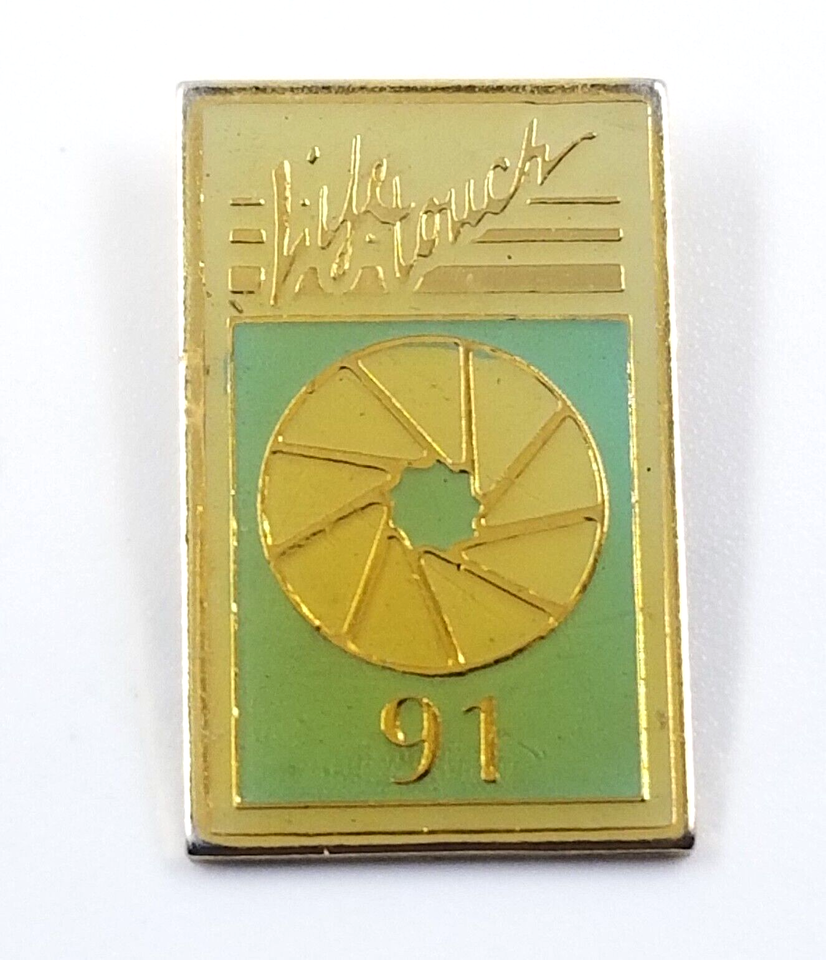 VTG 1991 Lifetouch Photography Gold Tone Enamel Lapel Pin Tie Tack Adver... - $9.99