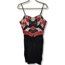 Vintage Fredrick’s of Hollywood Beaded Lingerie Slip Dress Gown Size 12 90&#39;s Y2K - £27.93 GBP