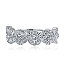 1.80 Ct Marquise Round Cut Lab Grown Diamond Floral Wedding Band 14k Whi... - $51,364.83 MXN
