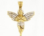 Angel Unisex Charm 10kt Yellow and White Gold 362668 - £95.10 GBP