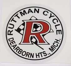 Vintage RUTTMAN Cycle &quot;R&quot; 4&quot; Chain Guard Decal Mini Bike, 75001 Glossy Finish - £5.58 GBP