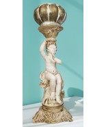1960s Grecian Cherub Bird Bath Planter on Pedestal 24” T Statue Venetian... - $509.34 CAD