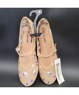 New With Tags No Boundaries Women&#39;s Floral Mesh Mary Jane Flat Shoes Size 6 - $19.79