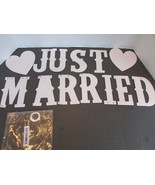 Just Married Banner Party Decoration Letters in White with Hearts 6 feet... - $10.85 CAD