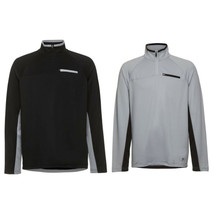NWT FILA Men&#39;s Jacket 1/4 Quarter Zip Pullover Tricot Active Sweater Black/Gray - £23.97 GBP