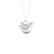 Sterling Silver 0.10 Ct TDW Diamond  Balloon Bird Pet Necklace - £97.21 GBP