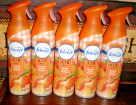 (5) Febreze Air Room Freshener Sprays Georgia Peach Orchard 8.8 Oz Each Bottle - £29.24 GBP