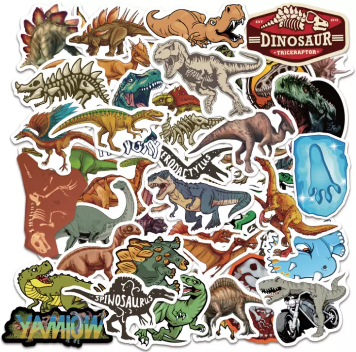 Dinosaur Stickers T-RexStego Ankiilo Rapttor Triike Brontto Vinyl Decal ... - $23.99