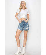 HYBRID FABRIC HIGH RISE MIDI SHORTS - $79.43 CAD