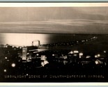 RPPC Night View Duluth-Superior Harbor MN WI UNP Postcard 1940s J2 - £10.20 GBP