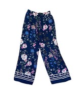 Maurices Floral Palazzo Pants Navy Floral Elastic Pull On Wide Leg Pocke... - $424.43 MXN
