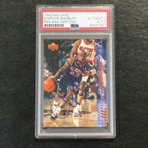 2000-01 Upper Deck Basketball #104 Stephon Marbury Signed Card AUTO PSA Slabbed - £63.94 GBP