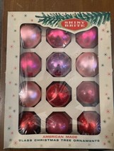 9 Vintage Christmas Pinks Reds Shiny Brite Ornaments In A Shiny Brite Box - £22.55 GBP