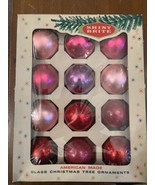 9 Vintage Christmas Pinks Reds Shiny Brite Ornaments In A Shiny Brite Box - £22.19 GBP