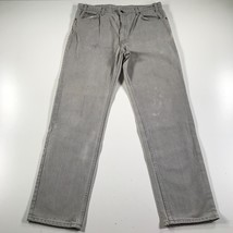 Vintage Levi&#39;s Jeans 509 Uomo 38x32 Minerale Lavare Grigio Gamba Dritta Spesso - £29.52 GBP