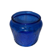 Vintage Hazel Atlas Cobalt Blue Royal Lace Glass Cookie Jar - £27.78 GBP