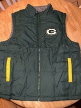 Large NFL GREEN BAY PACKERS Reversible Puffer Vest Jacket NEW No Tags - $39.99