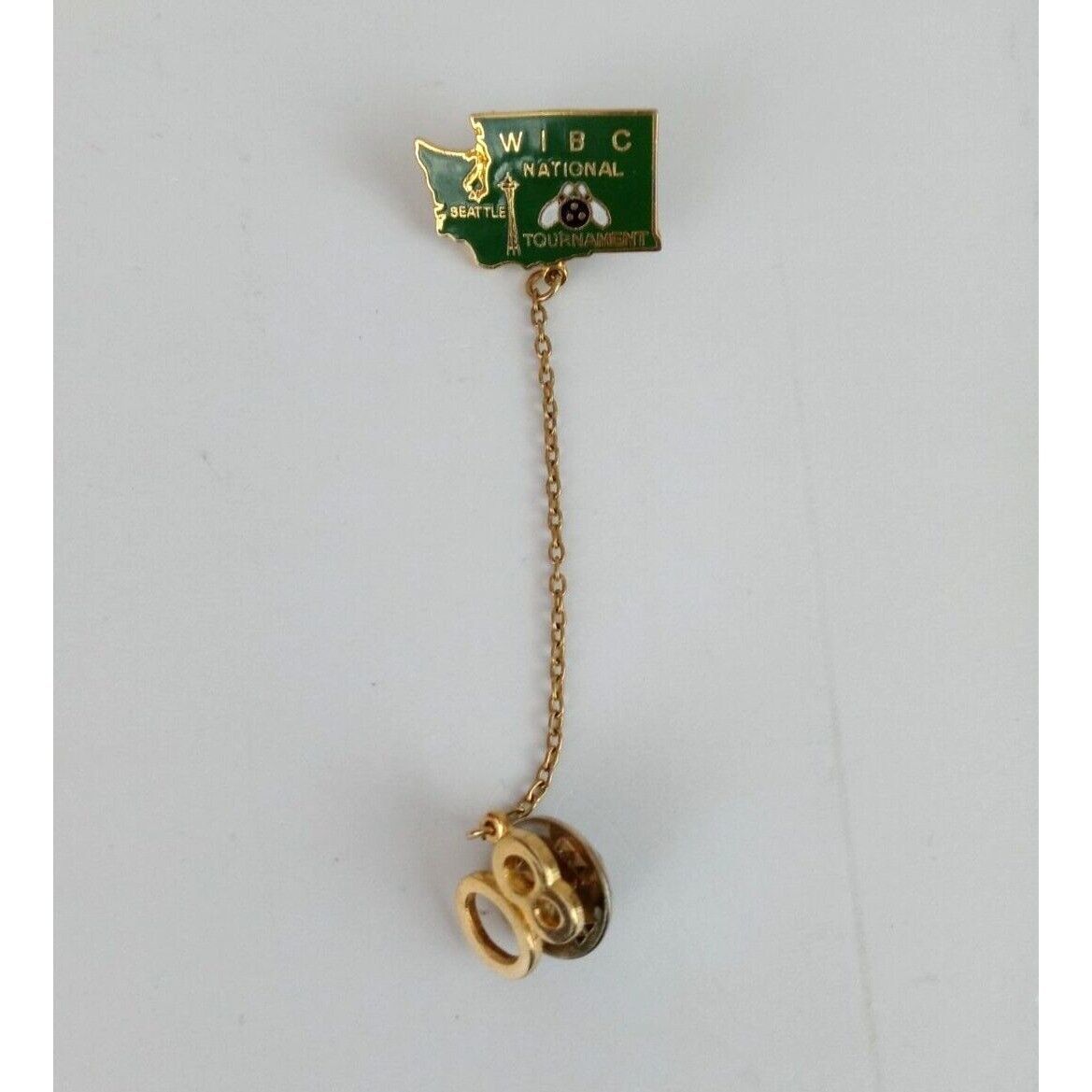 Vintage Seattle WIBC National Tournament 80 Bowling Lapel Hat Pin - $8.25