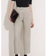 Other Stories Los Angeles Atelier Beige Tapered Linen Trousers Size 10 - $696.24 MXN