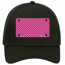 Pink White Quatrefoil Novelty Black Mesh License Plate Hat - £22.92 GBP