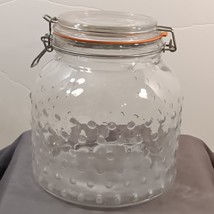 Vintage Home Essentials Hobnail Oversized Clear Glass Canister/ Jar Collectible - £26.11 GBP