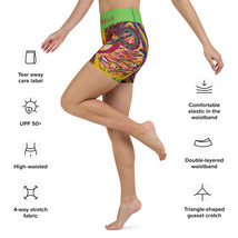 Yoga Shorts By Vincente, Model Hanwi Luna, Feat Marittella&#39;s ART- Handmade - £51.09 GBP