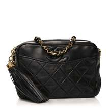 Chanel Lambskin Quilted Tassel Camera Case Black - £2,963.66 GBP