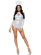 3 PC Heavenly Angel  includes holographic sheer bodysuit with snap crotch  wings - £66.97 GBP