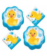 Rubber Duck Party Supplies - Bubble Bath Paper Dinner Plates and Luncheo... - £13.41 GBP