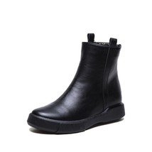 Large Size Genuine Leather Retro Platform Soft Women Boots Winter Warm Zipper Pl - £73.90 GBP