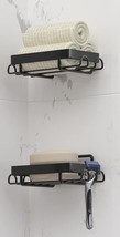 Stainless Steel Black Matte Shower Caddy Shelf Organizer Rack-Set Of 2 - £13.48 GBP