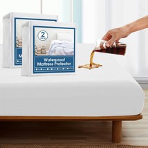 2 Pack Twin Mattress Protector Waterproof Mattress Pad Cover For Kids So... - $41.99