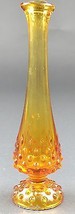 Vintage Fenton Art Glass Swung Bud Vase Hobnail (Colonial) Amber Pattern 9&quot; Tall - £26.68 GBP