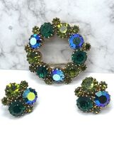 Vintage An Rhinestones Brooch And Clip On Earrings  - €77,82 EUR