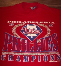 Vintage 1993 Philadelphia Phillies Mlb Baseball Nl Champions T-Shirt Mens Medium - $34.64