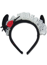 Devil Horn Maid Cosplay Headband W/ Lace Ruffle Anime Licensed NEW - £11.20 GBP