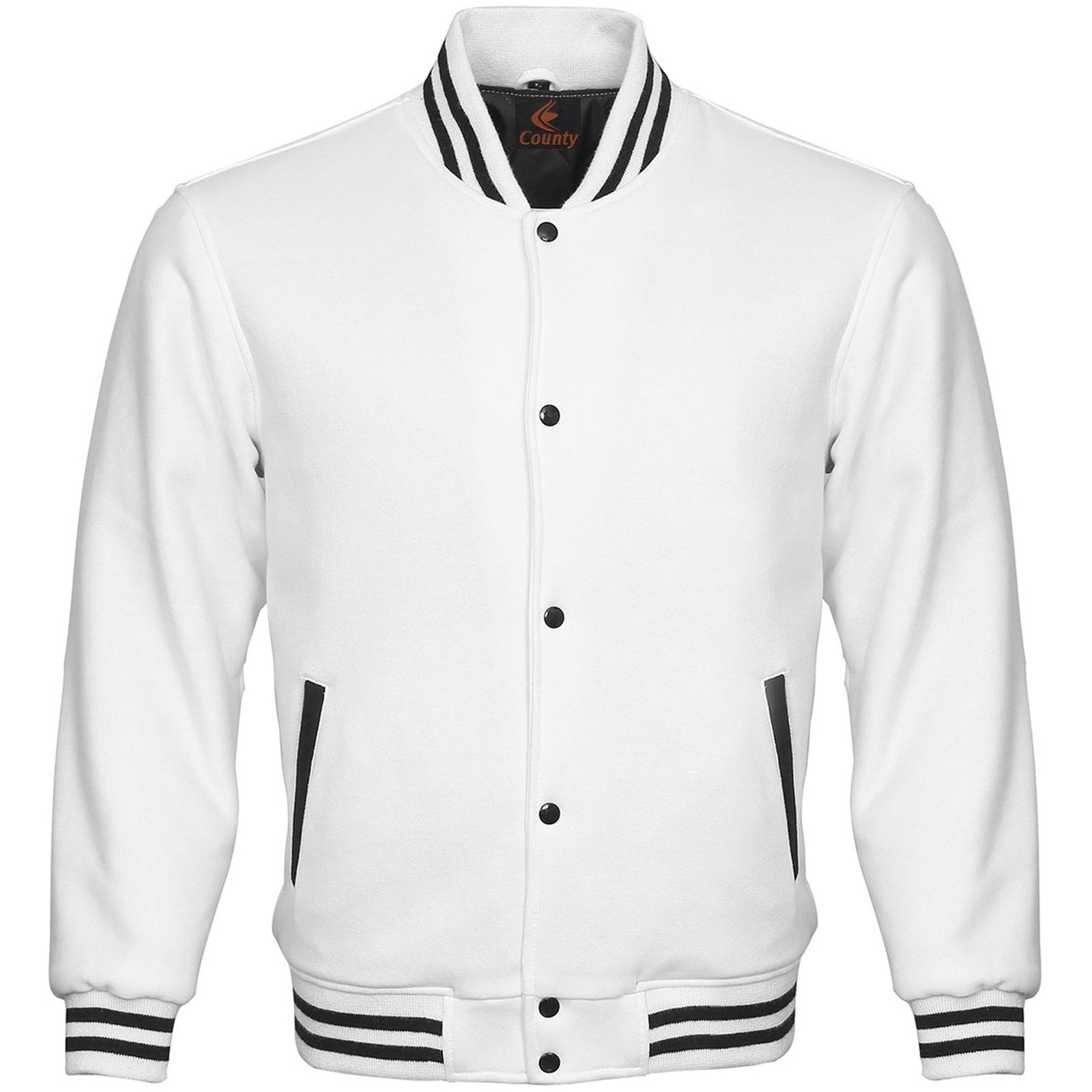New Super Quality Bomber Varsity Letterman Baseball Jacket White Body Sleeves