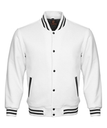 New Super Quality Bomber Varsity Letterman Baseball Jacket White Body Sl... - £55.06 GBP