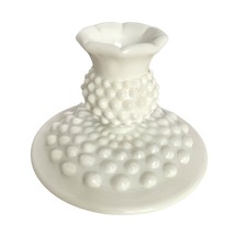 Fenton White Milk Glass Hobnail Taper Candle Holder 3in Tall Vintage - $9.95