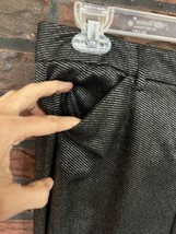 Express Black Silver Shimmer Slacks Size 4 Editor Stretch Pants Flare Le... - £13.63 GBP