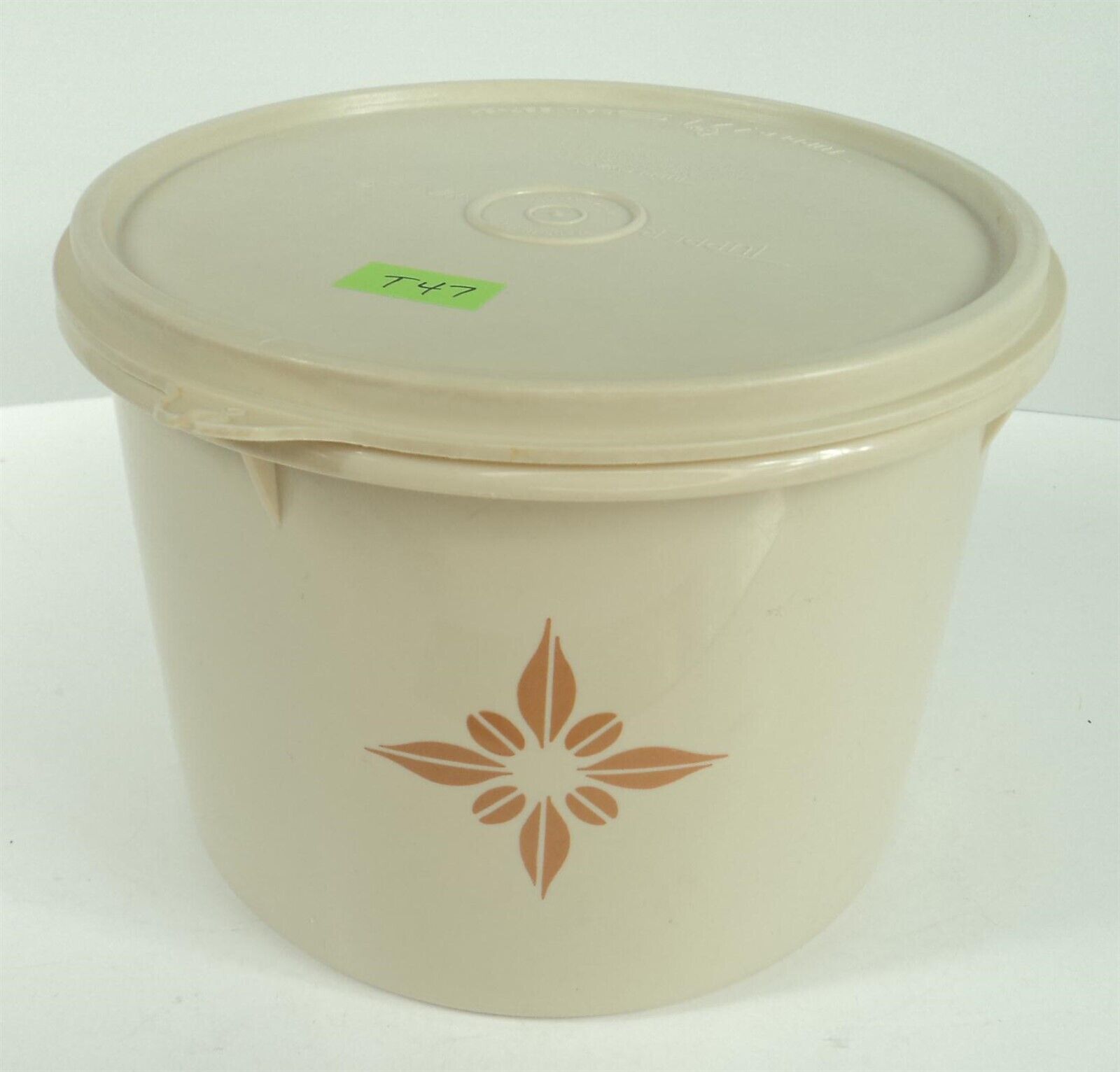 Primary image for T47 Tupperware Starburst Canister 2 Piece Round Almond Container w/ Lid