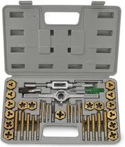 Neiko 00911A Sae Tap And Die Set, Titanium-Coated Alloy Steel Taps, Piece Set - $48.99