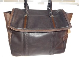 Gorgeous WALTER by Walter Davis Leather Laptop Bag Handbag Tote Black Brown - $47.52