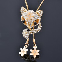 SINLEERY Lovely Rhinestone Necklace Adjusted Double Line Opal Flower Pendant For - £12.77 GBP