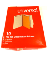 UNIVERSAL Pressboard Classification Folder Letter Four-Section Gray 10/B... - $10.96 CAD
