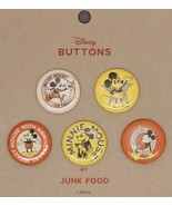 Disney Buttons by Junk Food 5 Metal Buttons Mickey Mouse 90th Anniversary - $284.34 MXN