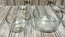 Pyrex Set Of 2 Clear Glass Mixing Bowls, 1QT #7201 &amp; 2 Cups #7200 PRE-OWNED - £6.71 GBP