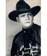 Western Buck Jones Publicity Arcade BW Photo Vintage Card black Cowboy Hat Actor - $19.52